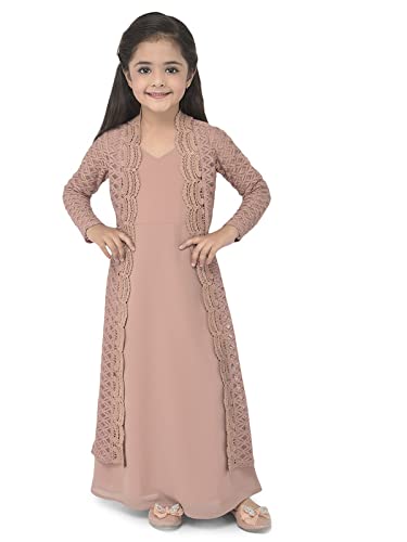 Eavan Girl Rose Gold Maxi Dress with 