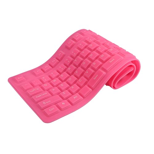 Teclado USB flexible plegable de silicona de 108 teclas, resistente al agua, teclas silenciosas USB para teclado de escritorio y portátil