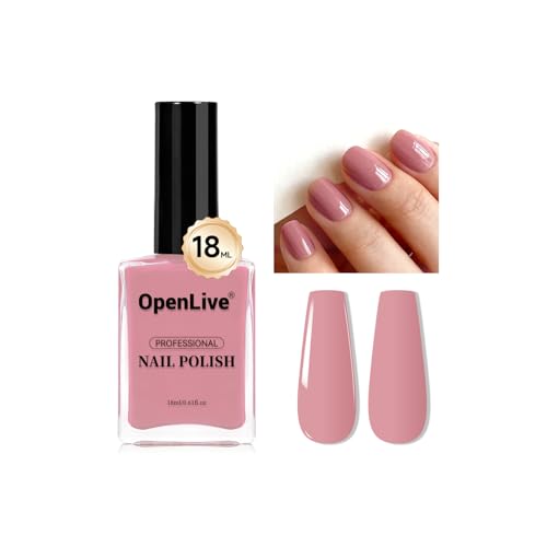 OpenLive 18ml Dusty Rose Nail Polish Large Volume Quick Drying Light Pink Nail Polish Fast Drying and Long Lasting Color Nail Art DIY Home Manicure Gift for Women