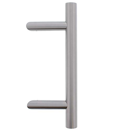 Preisvergleich Produktbild QPlus24 Türbeschlag Außen Haustürgriffe Edelstahl für Haustür Stossgriff 1 Stück Haustürbeschlag mit Befestigungsmaterial (Ausführung: Schräg L=330mm B=210mm)