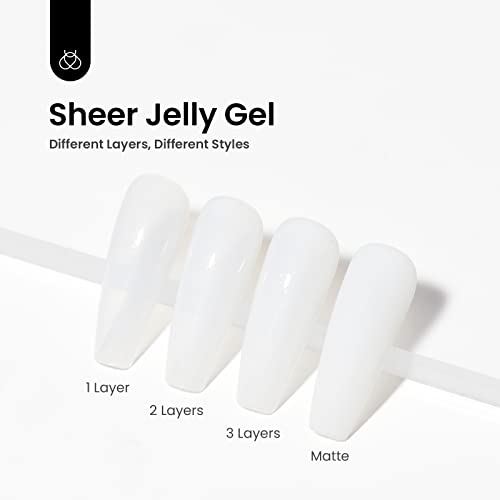 Beetles White Gel Nail Polish-15 ml Shimmer Glitter Milky White Gel Nail Polish Soak Off UV/LED Lamp Nail Art Manicure Salon DIY for French Nail Home Gift for Women Girls