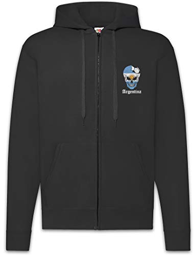 Sweat à capuche zippé pour homme motif Argentina Football Skull