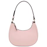 FashionPuzzle Small Crescent Shoulder Bag Underarm Purse (Light Pink)