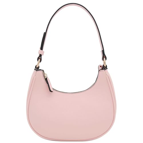 FashionPuzzle Small Crescent Shoulder Bag Underarm Purse (Light Pink)
