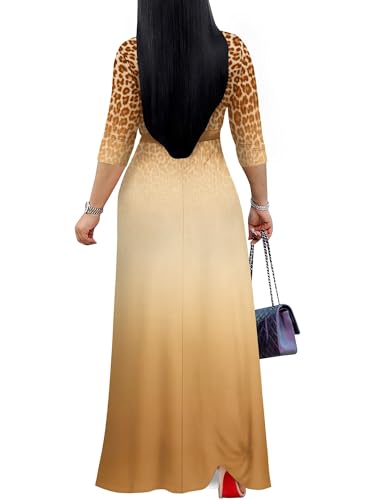 Image of PinkPatty Plus Size Dresses for Curvy Women V Neck Flowy Long Sleeves Wrap Maxi Dress Travel Vacation Outfits