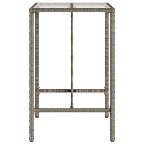 Mesa de bar de jardín gris de 70x70x110 cm resistente para balcón exterior 7