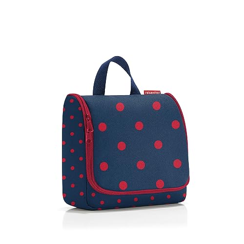 reisenthel toiletbag XL - XL praktischer Kulturbeutel mit Haken, wasserabweisendes Material, Farbe:Mixed dots red