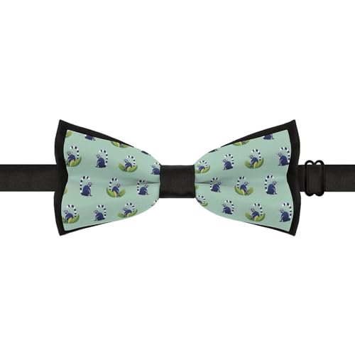 GoasNei Cute Lemurs Pattern Bow Tie for Men Adjustable Necktie Funny Tie Neck Ties for Weddings Party
