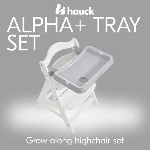 Image of hauck Alpha+ Grow Along Booster High Chair with Tray Table, White /Grey