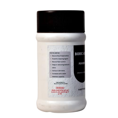 Image of Boric Acid Powder (400GM) - Carrom Board Powder, Natural Pest Control, Rice Preservation, Cleaning Agent for Home, Kitchen, Bathroom - Cockroach, Ant, Termite, Insect Control, Woodworm & Mold Removal