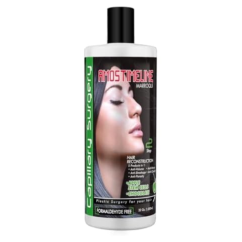Cirugia Capilar - Tratamiento Capilar con Keratina y Células Madre - Alisado y Brillo sin Formaldehído - Mascarilla de 32 oz con Keratina Brasileña, Chocolate y Botox Cover