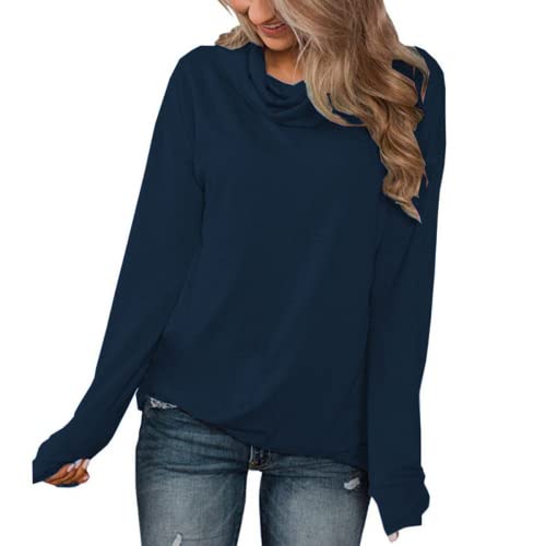 Z&Y Glaa Damen-Sweatshirt Damen-Langarm-Oversize-T-Shirt Gestreifter Pullover mit Rundhalsausschnitt Tunika Patchwork-Oberteile Damen-Langarm-Oberteile Lose Damen-Sweatshirts mit Knöpfen Pullover Cover