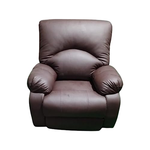 Image of Recliner Sofa Manual Single seat Chair in Leatherette with 5 Years Warranty Motion 1 Seater Reclining Couch Modern & Stylish Living Room settees recliners Comfy Lumbar Support for Sleep