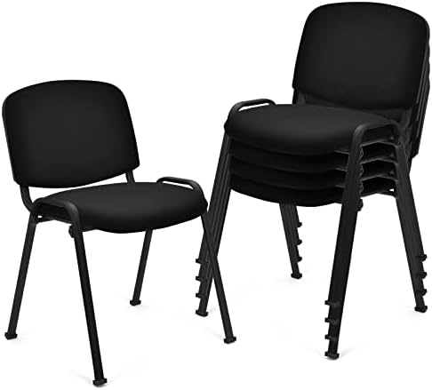 Giantex Set of 5 Conference Chair with Ergonomic Upholstered Seat,Elegant and Stackable Design for Office,Waiting Room, Guest Room, 5 Pieces Reception Executive Chair Set (31.5 H)