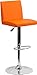 Flash Furniture 2 Pk. Contemporary Orange Vinyl Adjustable Height Barstool with Panel Back and Chrome Base