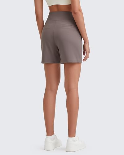 Image of G4Free EverGoing Women's Casual Shorts High Waisted 4'' / 5'' Comfy Shorts with Pockets for Yoga Workout Lounge