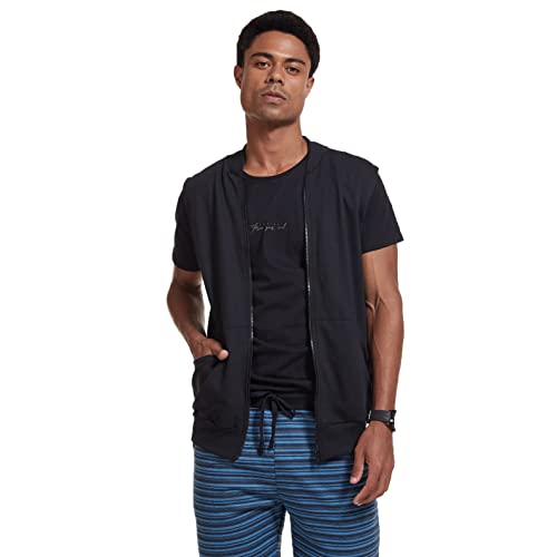 Colete Bomber Brohood Moletom Com Ziper Preto