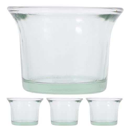 Cuencos de vidrio para comedero de pájaros BESPORTBLE transparentes anti-impacto 2