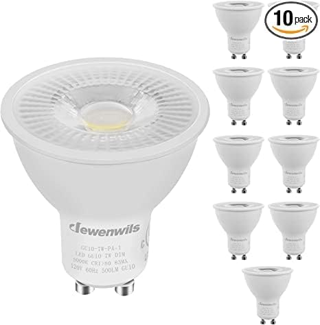 Image of GU10 LED Bulb, Dimmable, 500LM 5000K Daylight Track Lighting Bulb, 7W(50W Equivalent) LED Bulbs for Kitchen, Living Room, Bathroom, Bedroom, UL Listed (10)