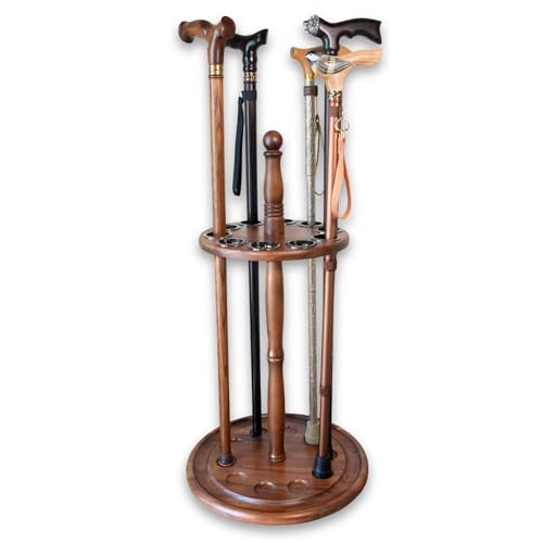 Asterom Cane Stand - Handmade Wooden - Display Cane Stand Holder for Walking Sticks & Umbrellas