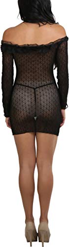 Image of ToBeInStyle Women's Stretch See Through Fishnet Novelty Mini Rave Party Dress