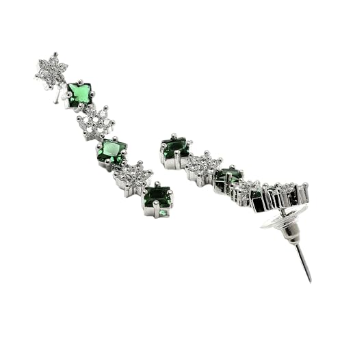 Image of ZENEME Rhodium-Plated American Diamond Studded Star Shaped Layered Necklace With Earrings Jewellery Set For Girls and Women