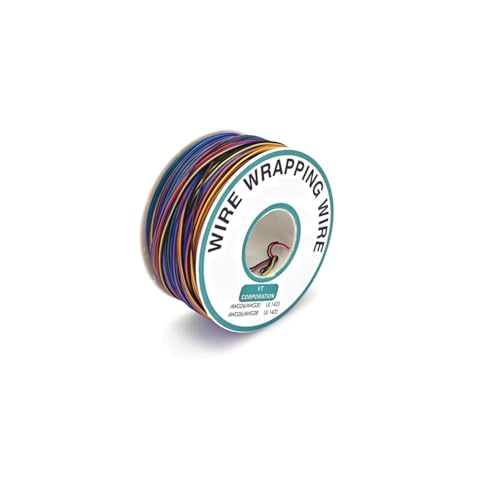 Image of JZK 30AWG Tinned Copper Wrapping Wire (265m / 869ft) – 8-Color Solid Core Jumper Wire Lead – High-Temperature Resistant Insulation Test Cable for PCB, Breadboard, Prototyping & DIY Electronics