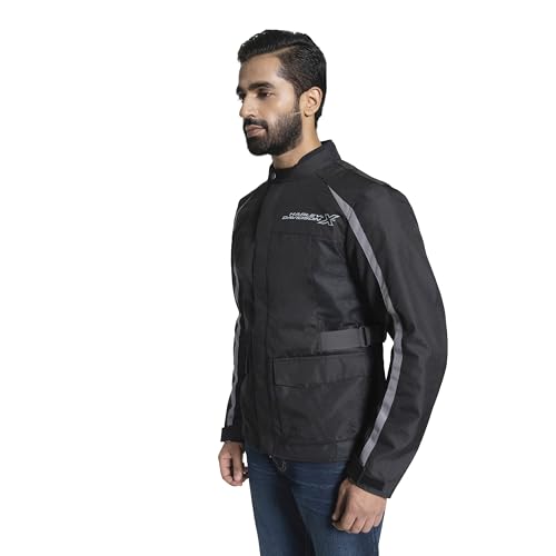 Image of HARLEY-DAVIDSON X TourX Edge Riding Jacket | 100% Polyester with Breathable Mesh Lining | Reflective Prints, Mandarin Collar & Contrast Piping | Durable, Lightweight & Stylish Motorcycle Jacket