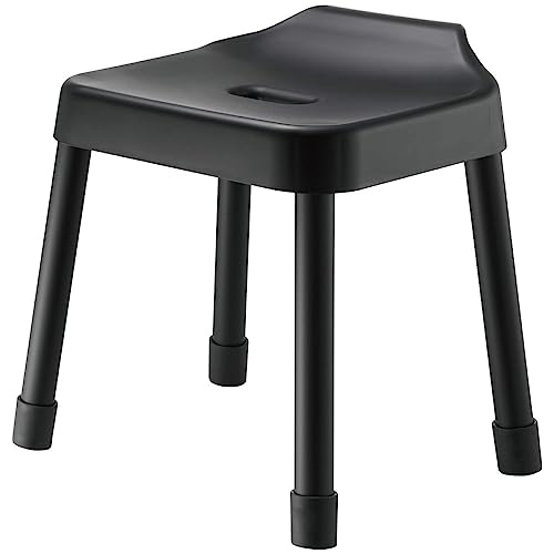 山崎実業 引っ掛け風呂イス ミスト 35cm ブラック お風呂 椅子 バスチェア 【モノギャラリー限定クリアファイル付】