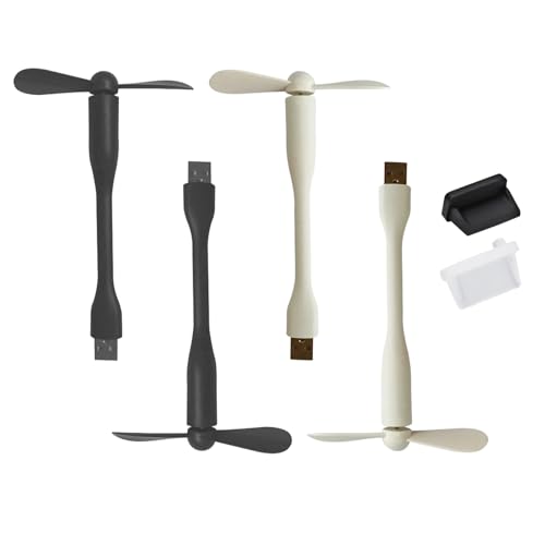 Mini Ventiladores para Teléfono Móvil, Ventilador para Teléfono Móvil, Mini Ventilador USB, Flexible Portátil Ventilador USB Ajustable,Para casa, La escuela, de Viaje,4 PCS