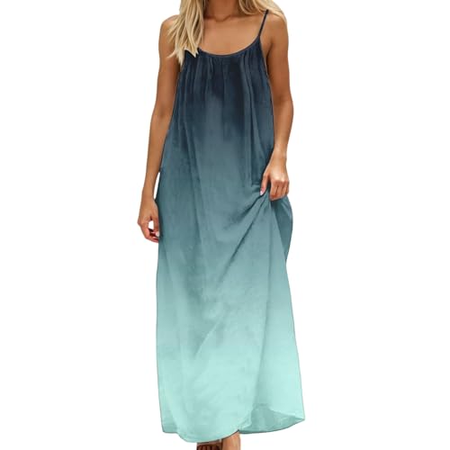 Image of HTHLVMD Backless Cami Dress Summer Dresses for Women 2026 Spaghetti Strap Dresses Womens Solid Color Backless Cami Dress