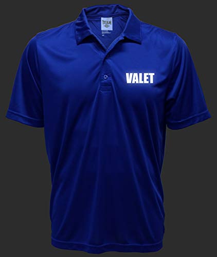 Smart People Clothing Valet Parking Staff Polo, Parking Staff Uniform, Reflective Design, Performance Polo, Moisture Wicking,Royal Shirt.
