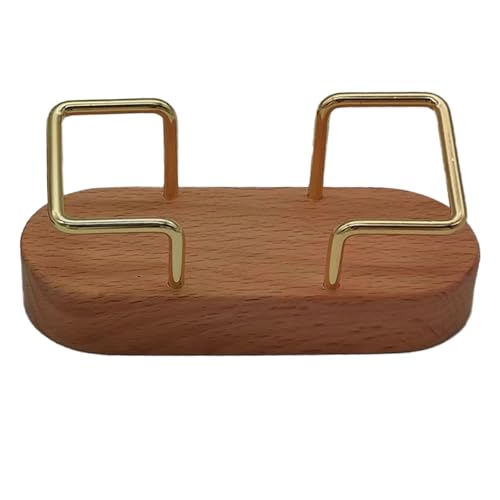 Alpha Depot 名刺スタンド 名刺立て ショップカード入れ カードスタンド 木製 卓上 おしゃれ 大容量 ディスプレイ (ブナ材 楕円型)