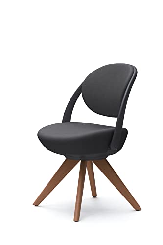 オカムラ パラベル パーソナルチェア 在宅ワーク対応 木4本脚 ブラック ダークグレー 8CBAYS-FXW0