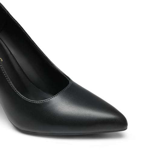 DREAM PAIRS Women's High Chunky Block Heels Closed Pointed Toe Slip on Women Pumps Wedding Party Work Comfortable Dress Shoes for Women3