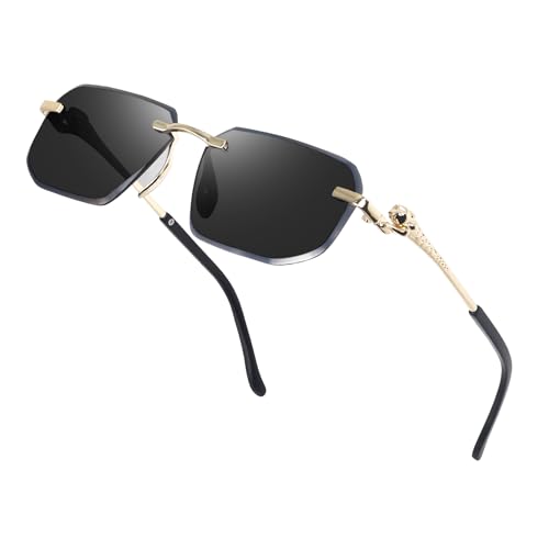 Image of Dervin Rimless Rectanglular Sunglasses For Men and Women | Unisex Frameless Sun Glasses Shades