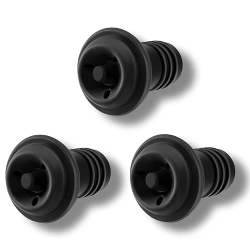 KAEZDD Wine Vacuum Stoppers Set of 3– Black