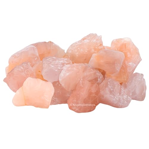 Image of Amazing Gemstone 2 Pieces Star Rose Quartz Raw Crystals and Healing Stones, Natural Rocks for Tumbling and DIY Raw Stones and Crystals
