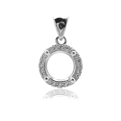 Gryrigns 925 Sterling Silver Pendant Blank Prong Settings 4 Claws