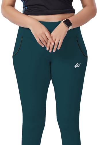 Image of Nexsus Appparels Stretchable Gym Pants for Workout : The Ultimate Yoga Pants | Gym Wear for Woman | Gym Tights for Women with Side Pockets | Available in Plus Size's
