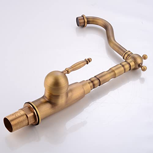Mitigeur évier laiton vintage rétro chic et pivotant à 360° - 7