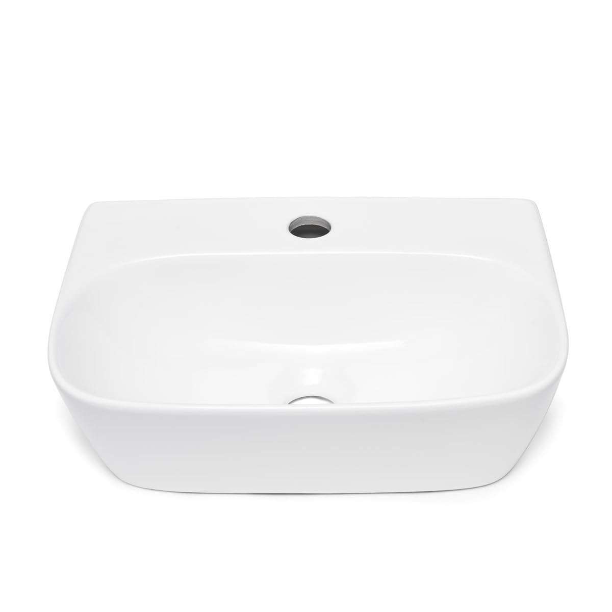 Lavabo suspendu de qualité supérieure Brevis | Dimensions compactes 43x30x13cm | Trou pour robinetterie inclus | Design élégant pour salle de bain moderne | Brevis SATBRE4330R