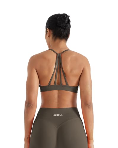 Image of AUROLA Mercury Workout Sports Bras Women Athletic Removable Padded Backless Strapy Minimal Crop Top