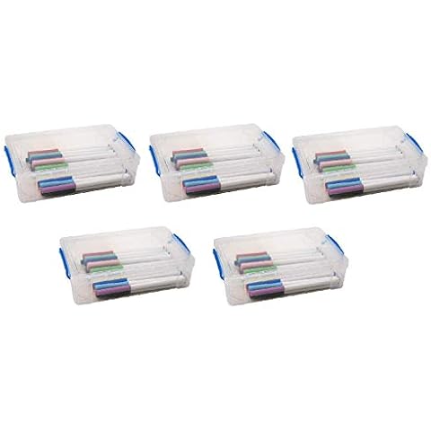 Super Stacker Large Pencil Box, 9 x 5.5 x 2.5 Inches, Clear (37539) (5) Cover