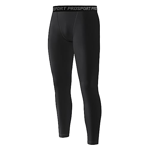 Valcatch One Leg Compression Tights for Basketball 3/4 Compression Pants Men Capri Leggings Athletic Base Layer