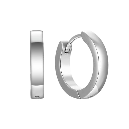 4pcs Adabele 304 Grade Surgical Stainless Steel Hypoallergenic 16mm Round Huggie Hoop Earrings Women Men Jewelry SJF16