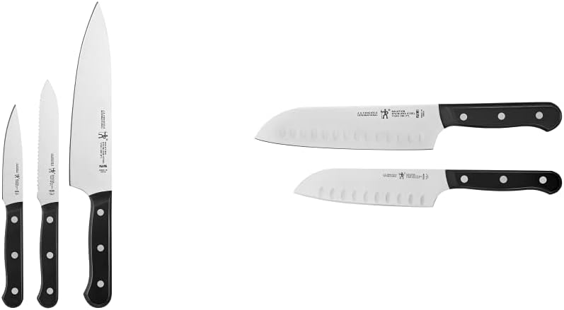 HENCKELS Solution Razor-Sharp 5-pc Knife Set, Santoku Knife 5 Inch, Santoku Knife 7 Inch, German Engineered Informed by 100+ Years of Mastery