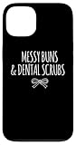 Carcasa para iPhone 13 Asistente Dental Amante de los moños desordenados y exfoliantes dentales