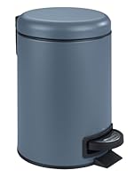 WENKO Treteimer Mod. Leman, 3 Liter, mit herausnehmbarem Einsatz, aus lackiertem Stahl, 17 x 25 x 22,5 cm, Dunkelblau