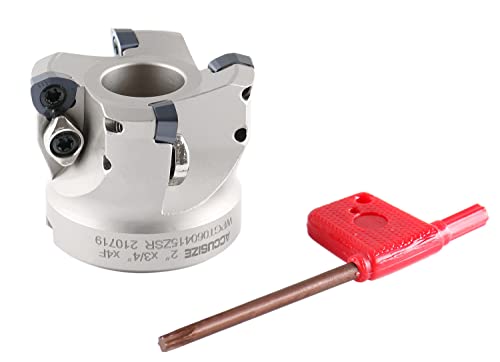 Accusize Industrial Tools 2" Diameter of Cutting High Feed Face Mill with WPGT Inserts, 4 Flute, 0028-8020